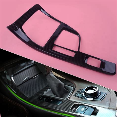 DWCX ABS Chrome Gear Shift Panel Frame Cover Trim Carbon Fiber Style