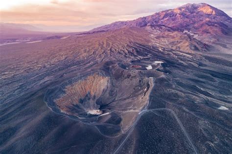 Sunrise in Ubehebe Crater. Death Valley Stock Photo - Image of solitude ...