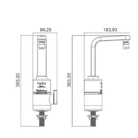 Torneira Eletrica Hydra Slim 4T Bancada 127V 5500W Prata MESTREHIDRO