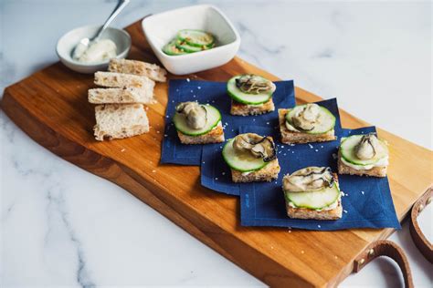 Oyster Hors Doeuvres On Brown Bread — Fishers Island Oyster Farm