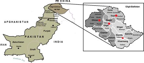 Study area representing major districts of Gilgit-Baltistan region of ...