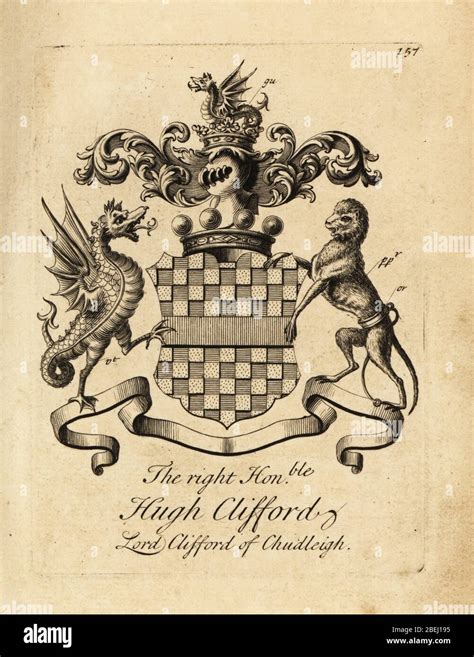 Coat Of Arms Of The Right Honourable Hugh Clifford Lord Clifford Of