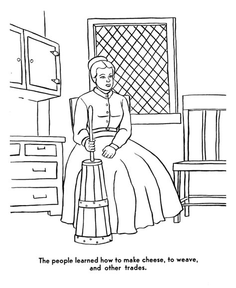 The Pilgrims Coloring Pages Pilgrims Learned Trades Coloring Pages