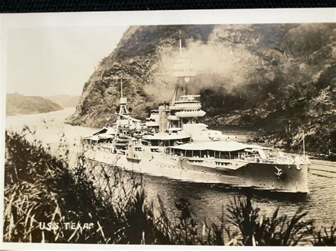 Uss Texas Panama Canal Real Photo Postcard Rppc • 899 Uss Texas Panama Canal Photo Postcards