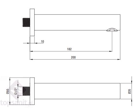 Deante Cascada Wylewka Wannowa 200 Mm Kolor Titanium NAC D81K Topsanit Pl