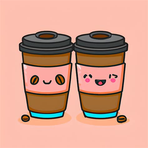 Cute Kawaii Cartoon Funny Coffee Art Graphic · Creative Fabrica