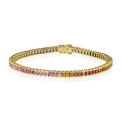 Saphir Armband Rainbow Gelbgold 750 DiamondOro De