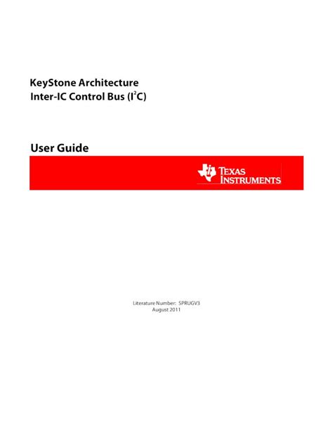 PDF Inter Integrated Circuit I2C For KeyStone Devices User S Guide