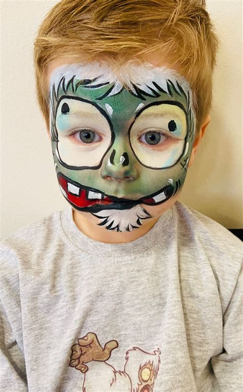 Face paint plants vs zombies yeti Zombie Face Paint, Halloween Face ...