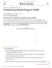 Troubled Asset Relief Program TARP Pdf 17 04 2022 18 51 Troubled