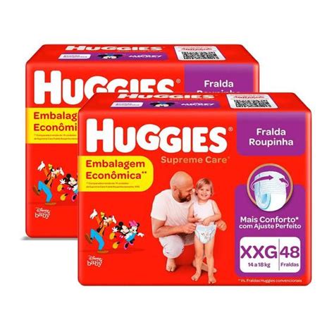 Kit De Fraldas Roupinha Huggies Supreme Care Tamanho XXG Pacote Hiper