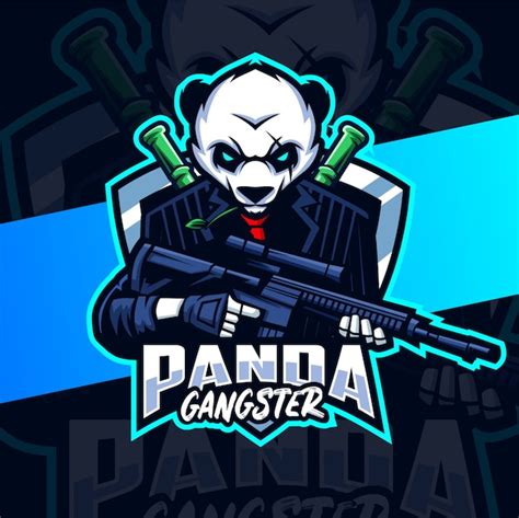 Premium Vector Panda Gangster Mascot Esport Logo Design