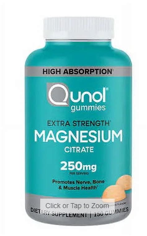 Qunol Magnesium Extra Strength 250 Mg 150 Gummies Walmart