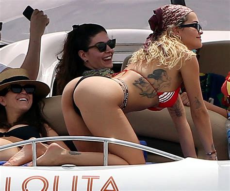 Rita Ora Thong Bikini Hot Celebs Home