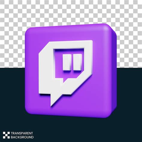 Premium PSD Twitch Icon 3d Render