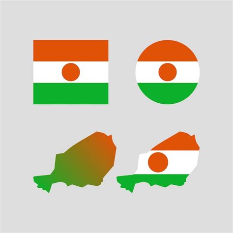 Premium Vector Niger National Map And Flag Vectors Set