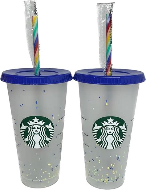 Amazon Starbucks Color Changing Confetti Reusable Cold Cup With