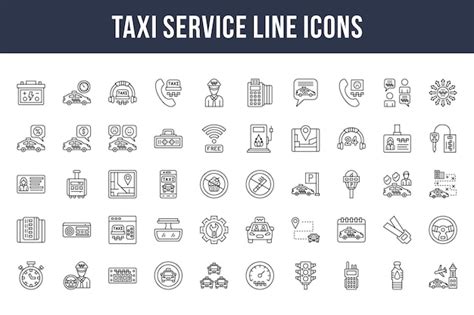 Premium Vector Taxi Service Line Icons