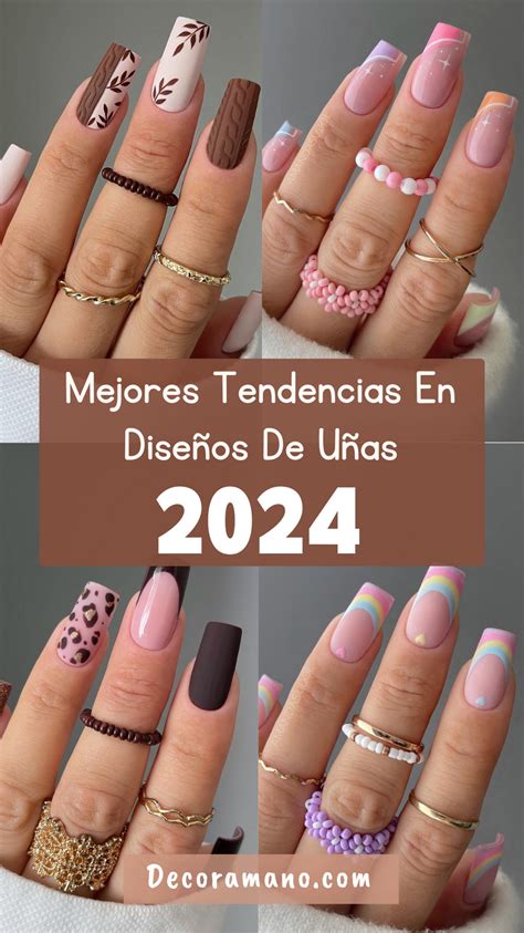 MEJORES TENDENCIAS EN UÑAS 2024 LINDAS COLORIDAS Manicura zigzag