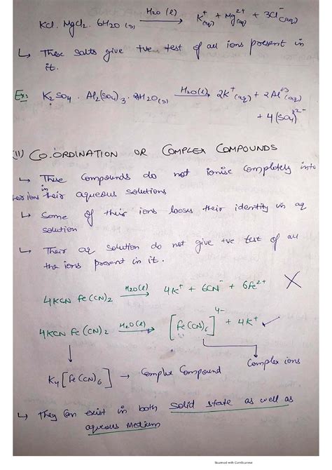 Solution Coordination Compound Studypool