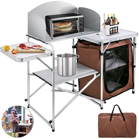 Vevor Vevor Brown Camping Outdoor Kitchen Tier Camping Cook Table