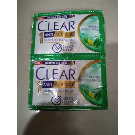 Jual CLEAR Saset Anti Ketombe Menthol Segar Dan Dingin 9ml Shopee