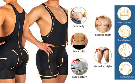 Amazon Nonecho Men Shapewear Full Body Shaper Slimming Bodysuit