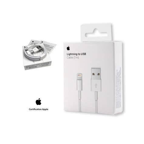 Câble Usb Vers Lightning Blanc 1m A1480 En Boite