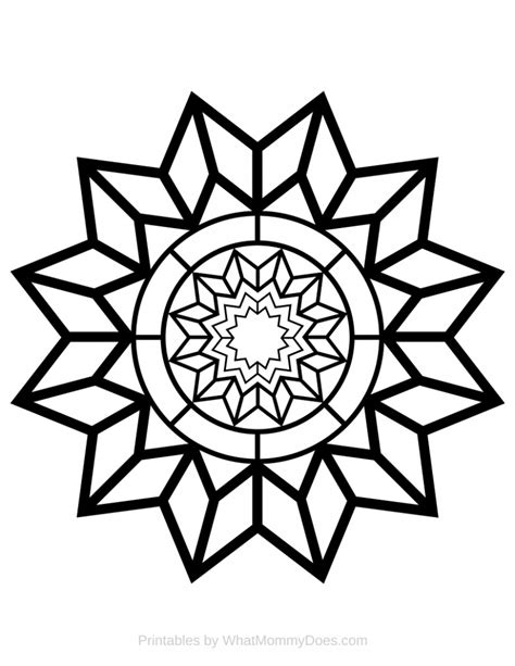 Free Printable Adult Coloring Page Detailed Star Pattern What Mommy