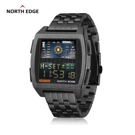 North Edge Reloj Digital Cyber Tank Para Hombre Cron Grafo De Estilo