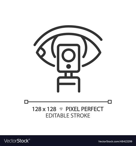 Ophthalmoscope Pixel Perfect Linear Icon Vector Image