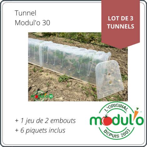 Modulo Lot De 3 Tunnels Modul O 30 78x29x28cm 2 Piquets 2 Embouts