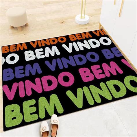 Tapete Capacho Emborrachado Bem Vindo Colorido Shopee Brasil