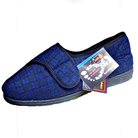 COMFYLUX GEORGIE WIDE FIT VELCRO COMFORT SLIPPERS | Georges Big Mans