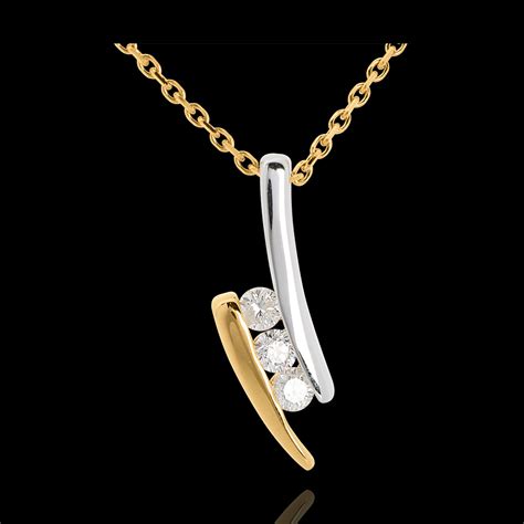 Collier Trilogie Nid Pr Cieux Citation Diamants Or Blanc Et Or