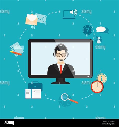 Flat Design Modern Vector Illustration Concept Of Business Webinar On