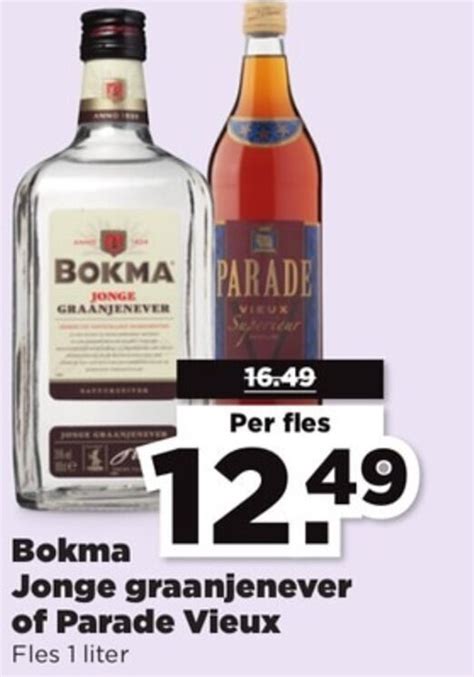 Bokma Jonge Graanjenever Of Parade Vieux 1 Liter Aanbieding Bij PLUS