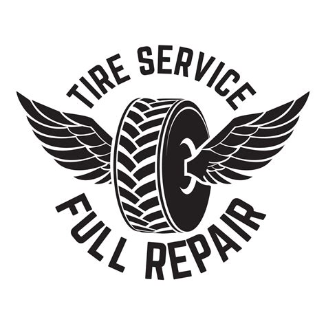 Tire Service Full Repair Tire Shop And Service Emblem Vector Design