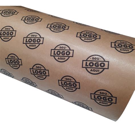 Papel Kraft Personalizado Bobina 60cm X 30m Embalagem Pardo