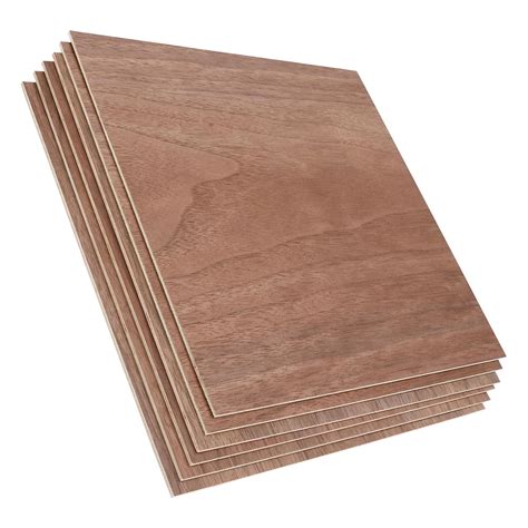 6 Pack 11.8 × 11.8 Inch Walnut Plywood Sheets, 1/8 Inch - 3mm Square ...