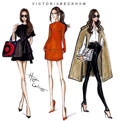 Victoria Beckham Como Figurín De Moda Figurines De Moda Personalizados