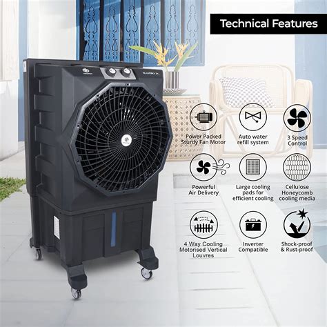 Novamax Rambo Jr 75 L Desert Air Cooler Grey