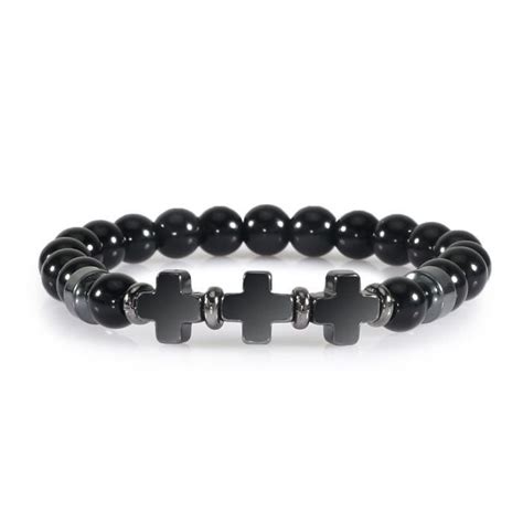 Chapelet Bright Black Bracelet De Pri Re En H Matite Pour Hommes Et