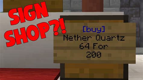 How To Setup A Sign Shop In Minecraft Plugin Tutorial Youtube