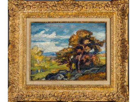 Jean PESKE 1870 1949 Paysage Aux Grands Arbres Huile Sur Toile