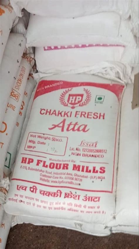 Chakki Fresh Atta Wheat Flour Packaging Size 50 Kg Packaging Type