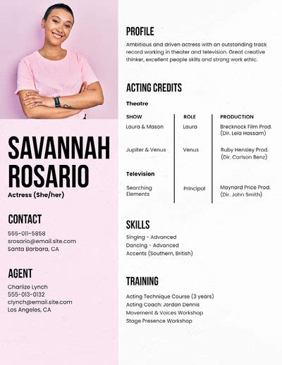 Model Actor Resume Template