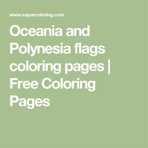 Oceania And Polynesia Flags Coloring Pages Free Coloring Pages