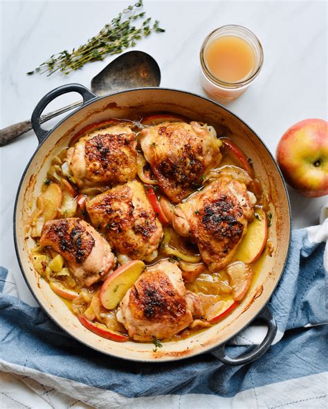 Apple Cider Braised Chicken Thighs With Apple Fennel And Onion Super