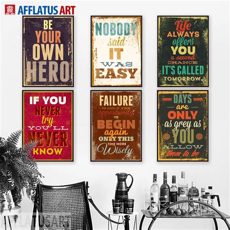 Motivational Typography Life Quotes A4 Vintage Retro Art Prints Poster